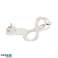 Flat plugg. Uni Schuko med holder. ikke demonterbar. kabel 1.5m. hvit bilde 3