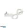 Flat plugg. Uni Schuko med holder. ikke demonterbar. kabel 1.5m. hvit bilde 4