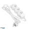 3-gang extension cable 2P Z. 5m H05VV F 3x1.0mm?. Imax=10A. white image 1