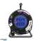 Extension cable reel 4 sockets 2P Z schuko PVC cable H05VV F 3x1.5mm? length 25m FIXED SOCKETS thermal protection image 1