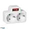 Divisor 2x2P Z Schuko con interruptor. Blanco fotografía 1