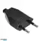 Flachstecker ohne Erdung. 2,5A. 250V. schwarzes Polycarbonat. 1 Stück Bild 2