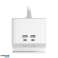 Bureau voedingsstrip met USB-oplader, schroefbevestiging en 1,4 m kabel, 2x2P + Z (Schuko), 4xUSB, wit foto 4