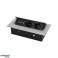 Inbouw meubelstopcontact met dikke rand. 2x2P Z. 3 USB-poorten. zilver foto 3