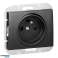 Enkele wandcontactdoos p/t 2P Z Onyx. 16A. 250V. PT 16O. zwart foto 4