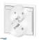 Dobbeltstikkontakt p/t 2x2P Z Luna. 16A. 250V. PT 6LR. hvit bilde 1