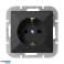 Einzelsteckdose 2P Z Schuko Pearl. 16A. 250V. PT 17P. schwarz Bild 3