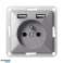 Einzelsteckdose p/t 2P Z mit Pearl-Ladegerät. 16A. 250V. PT 16P/USB. anthrazit Bild 3