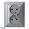 Çift priz p/t 2x2P Z Pearl. 16A. 250V. PT 6 P. antrasit fotoğraf 3