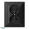 Dobbelt stikkontakt p/t 2x2P Z Pearl. 16A. 250V. PT 6 P. svart bilde 3