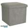 Pouf pieghevole con contenitore grigio 38x38x38cm foto 1