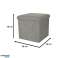 Pouf pieghevole con contenitore grigio 38x38x38cm foto 4
