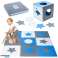 Tappetino educativo in schiuma puzzle grigio blu 60 x 60 x 1 cm 9 pezzi foto 1