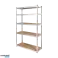 Rack de rangement en métal 205x120x45 argent Rebel photo 1