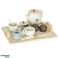 Serviciu cafea din lemn vesela copii set bucatarie tava ceai cesti fotografia 1
