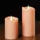 Mittlere LED-Wachskerze in rustikalem Rosa Bild 2