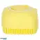 Débarbouillette nettoyante en silicone pour chiens chats avec distributeur jaune photo 2
