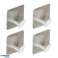 Self-adhesive bathroom wall hangers silver set of 4 pieces POWY image 1