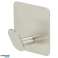 Self-adhesive bathroom wall hangers silver set of 4 pieces POWY image 5