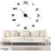 Stick-on wall clock large 80 120cm black 12 digits image 1