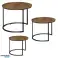 Set aus runden Couchtischen 3in1 Vintage Naturholz 51cm 40cm 30cm Bild 2