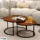 Set aus runden Couchtischen 3in1 Vintage Naturholz 51cm 40cm 30cm Bild 4