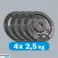 LEC RBA 2143 02.5 Olympic Cast Iron Weight Set 4x2.5kg. 51mm hole. plate with handles. REBEL ACTIVE image 4