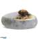 Shaggy Fluffy Pet Bed with Canopy Light Gray 60 cm Diameter image 1