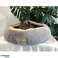Shaggy Fluffy Pet Bed with Canopy Light Gray 60 cm Diameter image 6