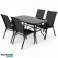 HAVETERRASSE MØBLER SÆT BORD 120X72 4x STOLE Black Edition PREMIUM ONDRAGON billede 3