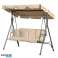 3-Sitzer-Gartenschaukel mit Baldachin und 2 Kissen, beige HO01K Bild 3