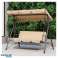 3-Sitzer-Gartenschaukel mit Baldachin und 2 Kissen, beige HO01K Bild 2