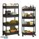 Regal, fahrbarer Schrank auf Rollen, 4 Ebenen, schwarz, 36x24x84cm SZ41 Bild 6