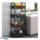Regal, fahrbarer Schrank auf Rollen, 4 Ebenen, schwarz, 36x24x84cm SZ41 Bild 3