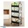Regal, fahrbarer Schrank auf Rollen, 4 Ebenen, schwarz, 36x24x84cm SZ41 Bild 2