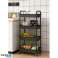 Regal, fahrbarer Schrank auf Rollen, 4 Ebenen, schwarz, 36x24x84cm SZ41 Bild 1