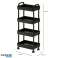 Regal, fahrbarer Schrank auf Rollen, 4 Ebenen, schwarz, 36x24x84cm SZ41 Bild 5