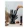 Oliver Voltz OV51633K9G, Knife set 8 pcs., with Acrylic Stand with rotating Base, Black/Silver image 3