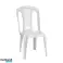Silla de plástico con y sin reposabrazos, disponible en verde y blanco fotografía 3