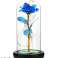 AG776B ROSA ETERNA EM AZUL DE VIDRO LED foto 1