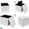 CA20C FOLDING POUF 38X38X38 LEATHER WHITE image 3