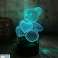 ZD98J TEDDY BEAR 3D LED LUZ NOTURNA foto 3