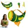 JOUET MUSICAL INTERACTIF EN CORNE AVEC MODULATION DE VOIX – 30 SONS D’ANIMAUX, 2 MODES, EMBOUCHURES + SANGLE photo 3