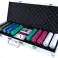 SET DE POKER PROFESSIONNEL – 500 JETONS DANS UN BOÎTIER EN ALUMINIUM + DIPS + JEUX DE CARTES + JETON DU CROUPIER photo 4