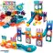 BLOCS MAGNÉTIQUES – PISTE DE BILLE 3D POUR LA CONSTRUCTION – 54 PIÈCES + INSTRUCTIONS + AUTOCOLLANTS – JOUET ÉDUCATIF 3+ photo 5