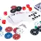 300 JETONS DE POKER DANS UN BOÎTIER EN ALUMINIUM – DÉS, CARTES, JETON DU CROUPIER – SET COMPLET POUR LES JOUEURS photo 1