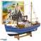 Maquette de collection décorative bateau de pêche Cutter bleu 30x26cm photo 1