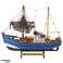 Maquette de collection décorative bateau de pêche Cutter bleu 30x26cm photo 4