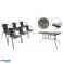 Jardin patio meubles ensemble table en verre 150x90 chaises 6pcs marron photo 3