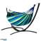 Hamac de jardin avec cadre pour deux personnes vert-bleu 200x120 photo 3